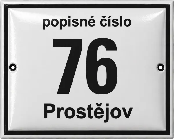 Smaltovaná domovní čísla popisná  města Prostějova. C.PV.1